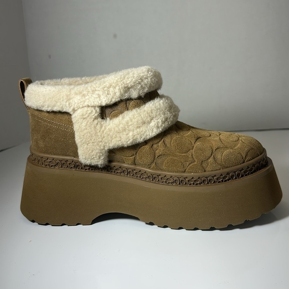 Coach Women's Tan Platform Ankle Boots - Picture 6 of 10